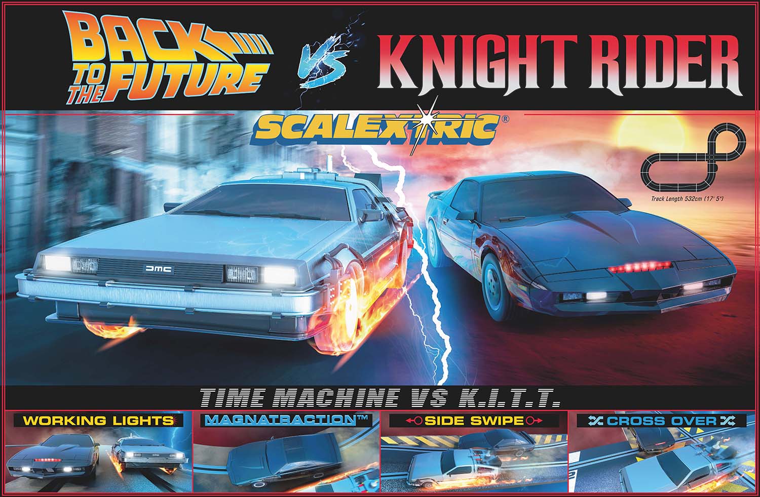 Back to the Future vs Knight Rider Race Set